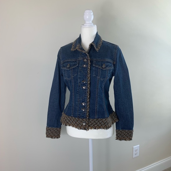 Coldwater Creek Denim Jacket Painted Sunflower - Picture 6 of 7